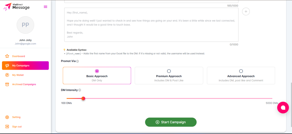 Choose Your DM Limit & Engagement Method