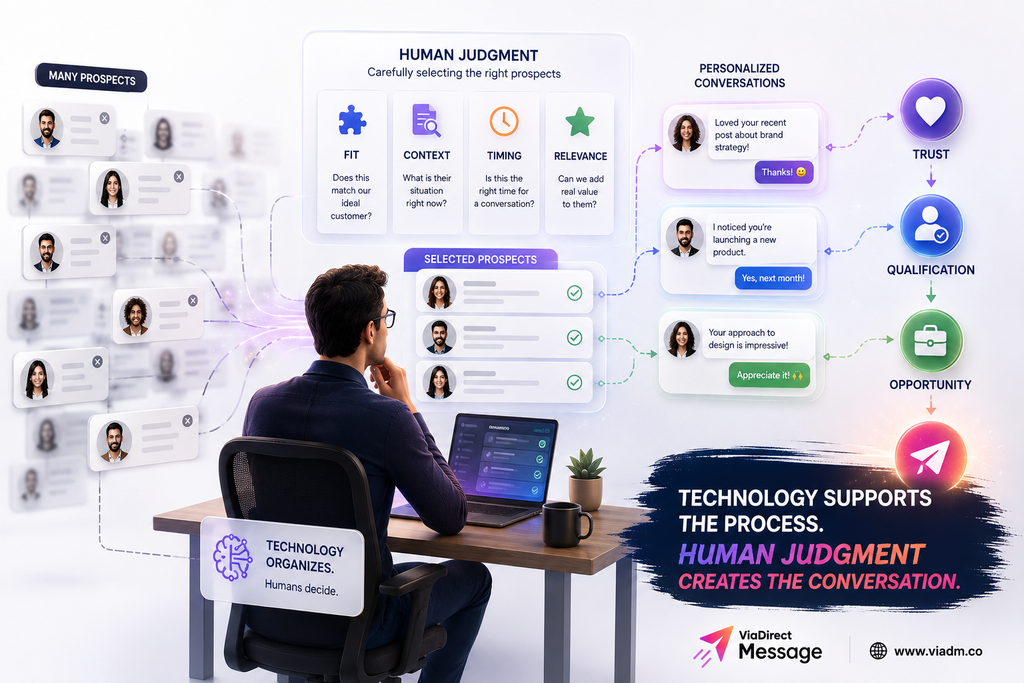 Manual Instagram outreach helps turn DMs into a growth engine through human judgment