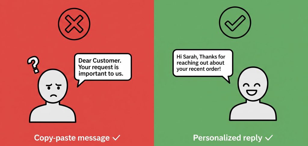 Copy-Pasting Messages & Personalised reply