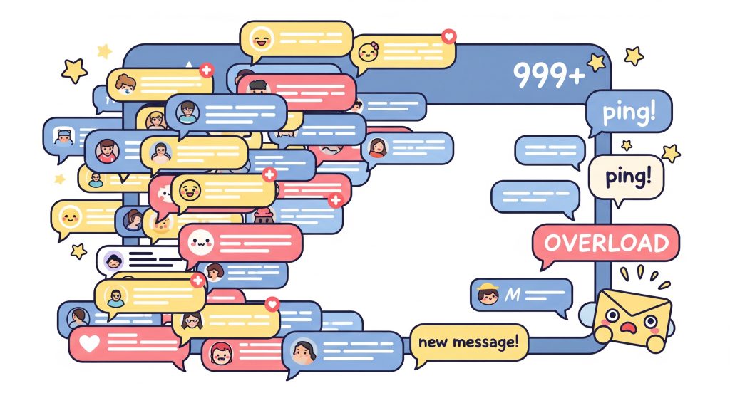 The Challenge: Visual of a messy inbox with too many unread DMs.