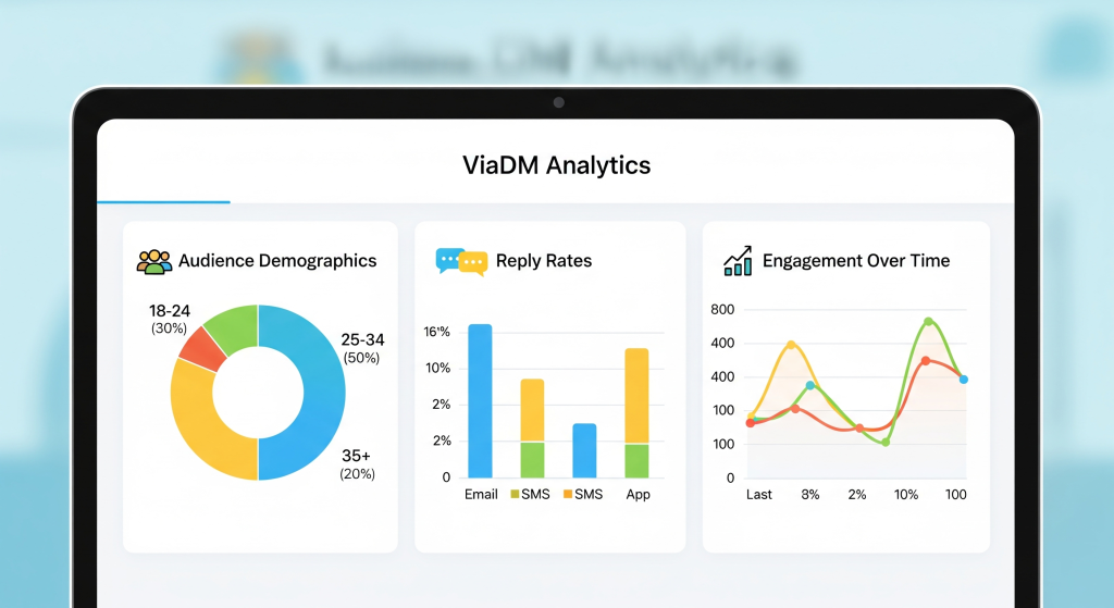 Final summary of Instagram DM campaign success with growth chart and positive results.