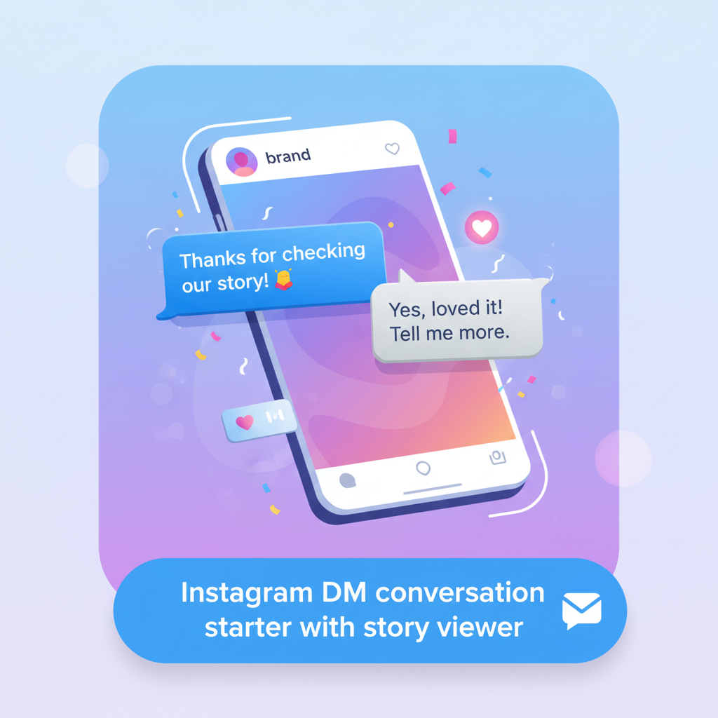 Instagram DM conversation starter with story viewer