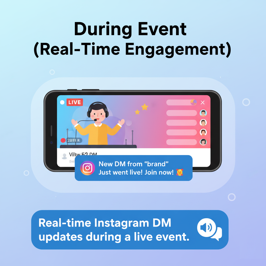 Real-time Instagram DM updates during a live event.