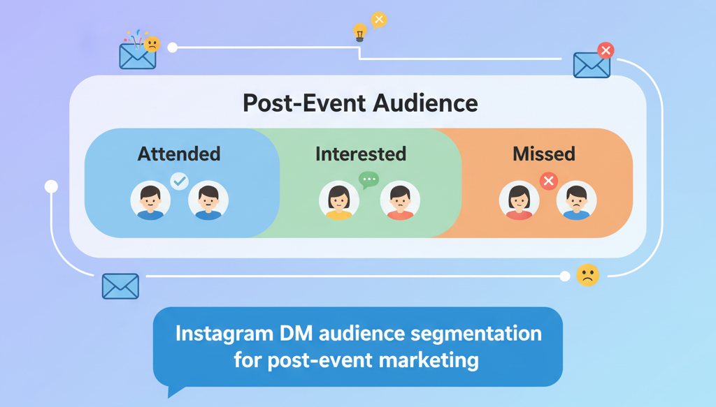 Instagram DM audience segmentation for post-event marketing.
