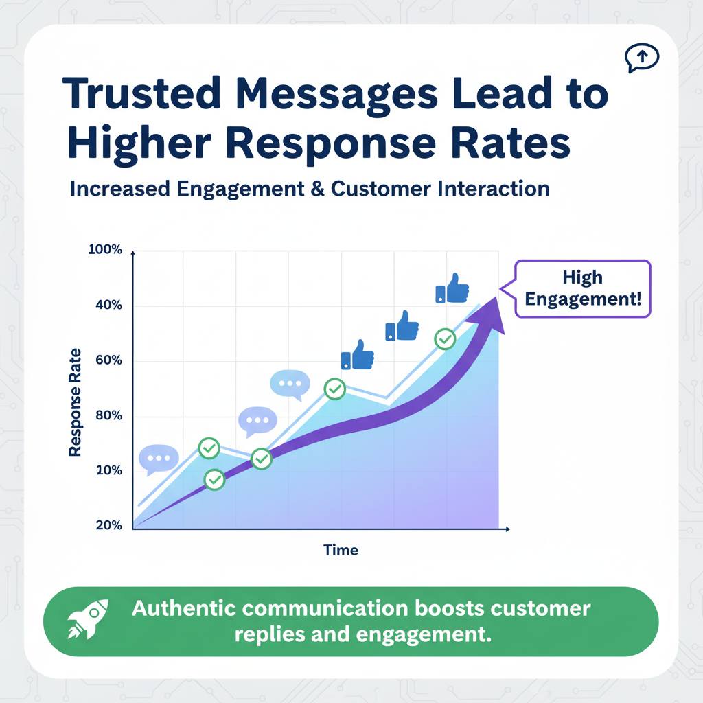 Graph showing rising engagement from trusted messaging strategy.
