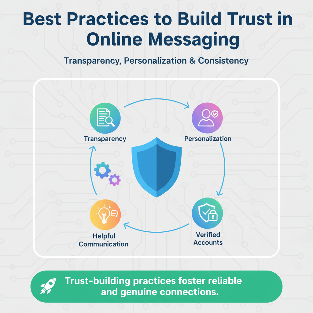 Infographic of trust-building factors like transparency and personalization.