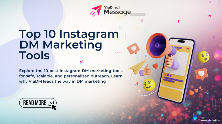 Instagram DM marketing tools to send personalized messages for business growth, representing ViaDM and other DM services.