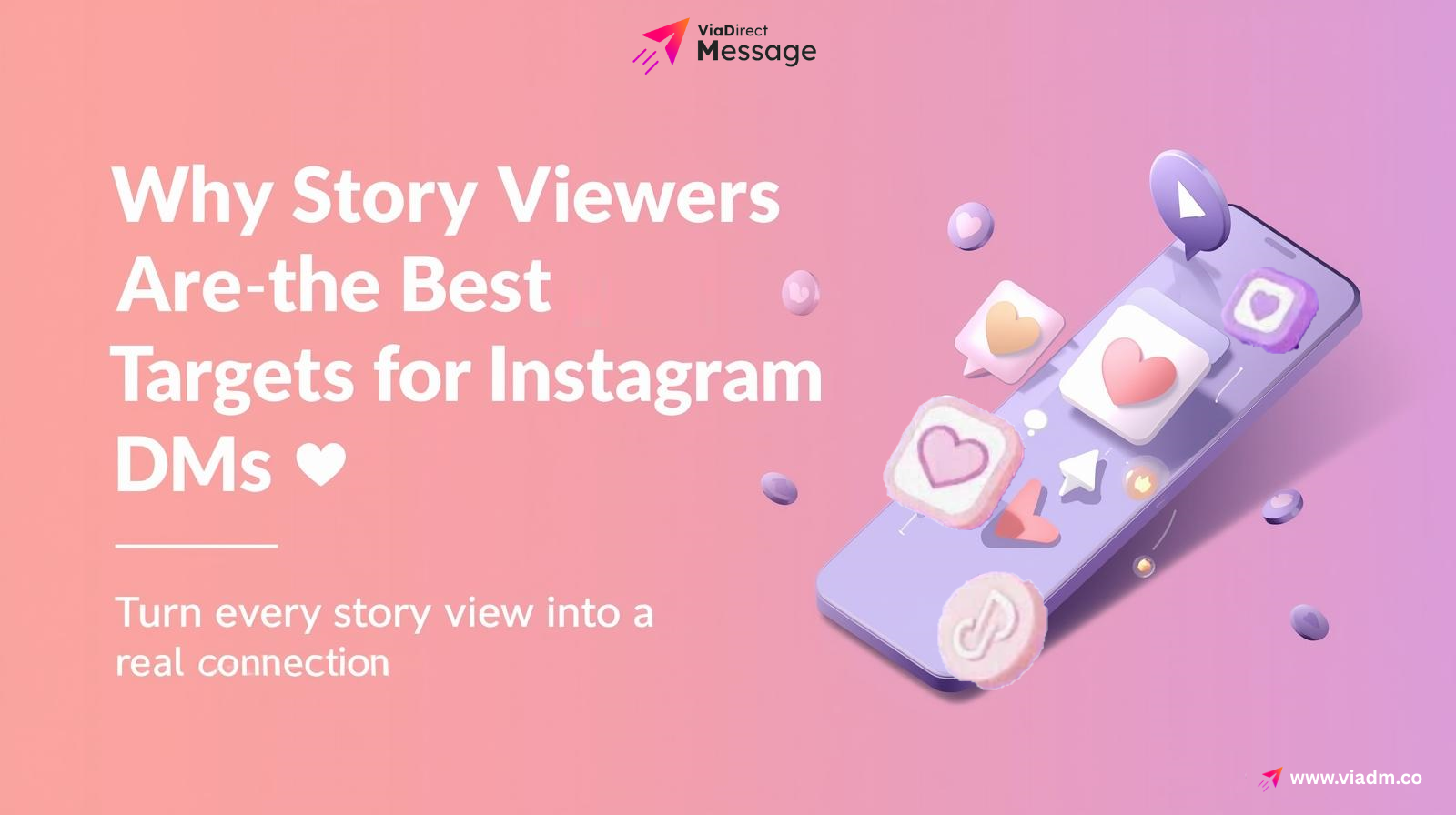 Instagram Story viewers targeted with DM marketing illustration