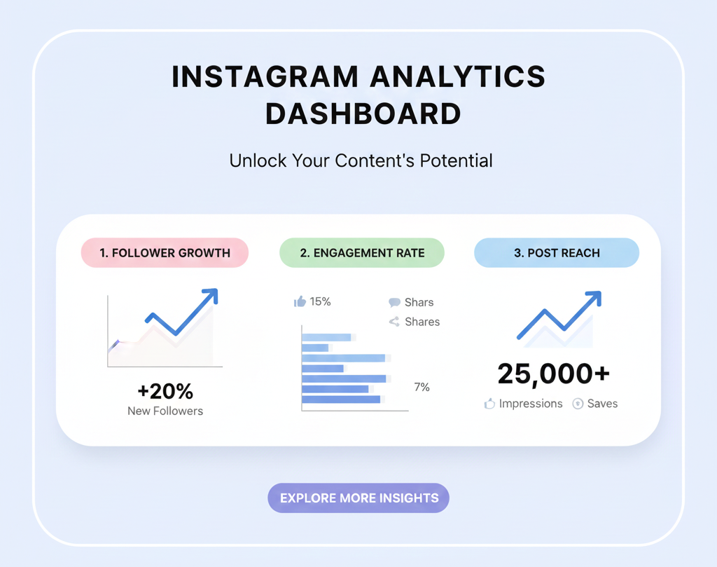 Instagram analytics dashboard illustration.