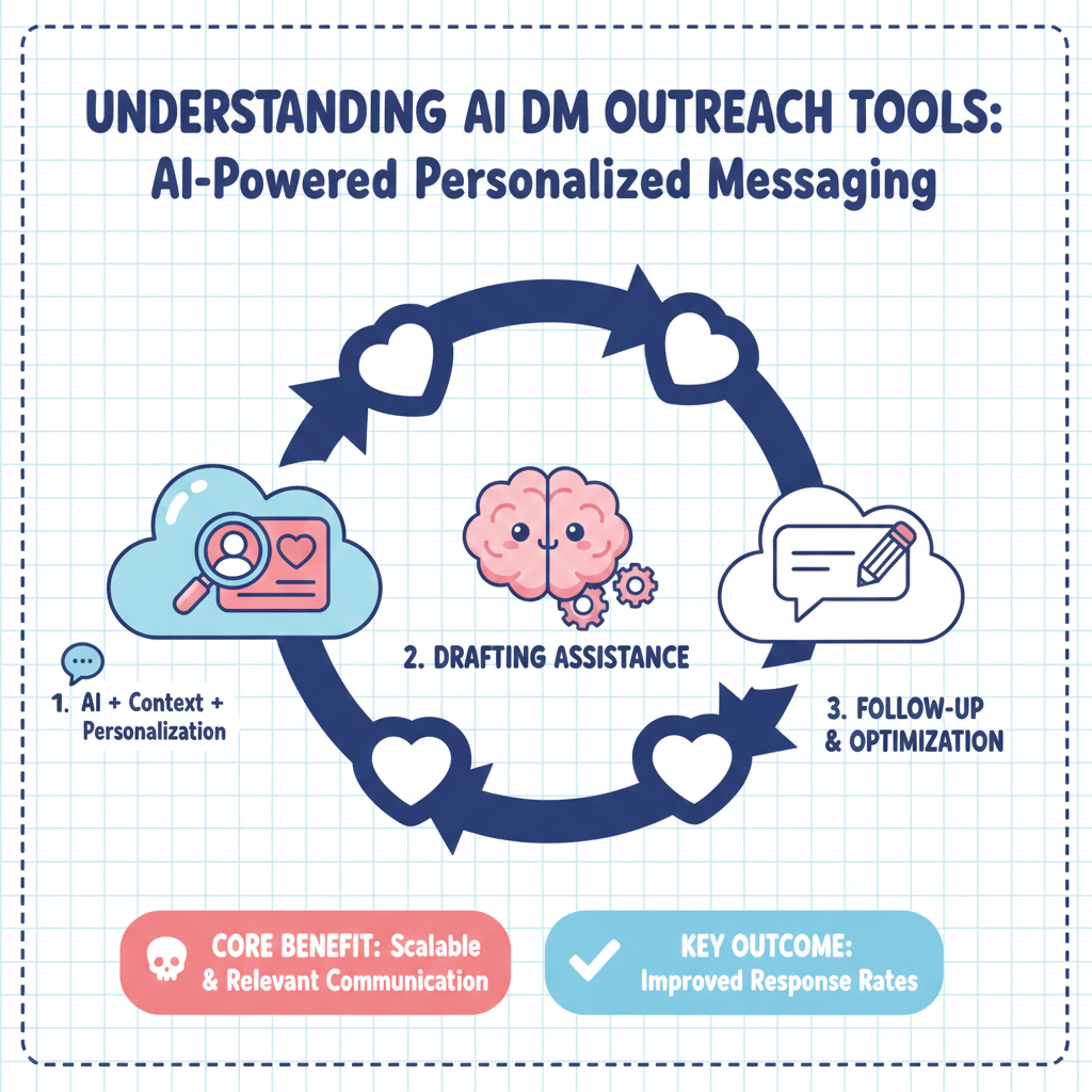 Visual explanation of how AI DM outreach tools personalize direct message conversations
