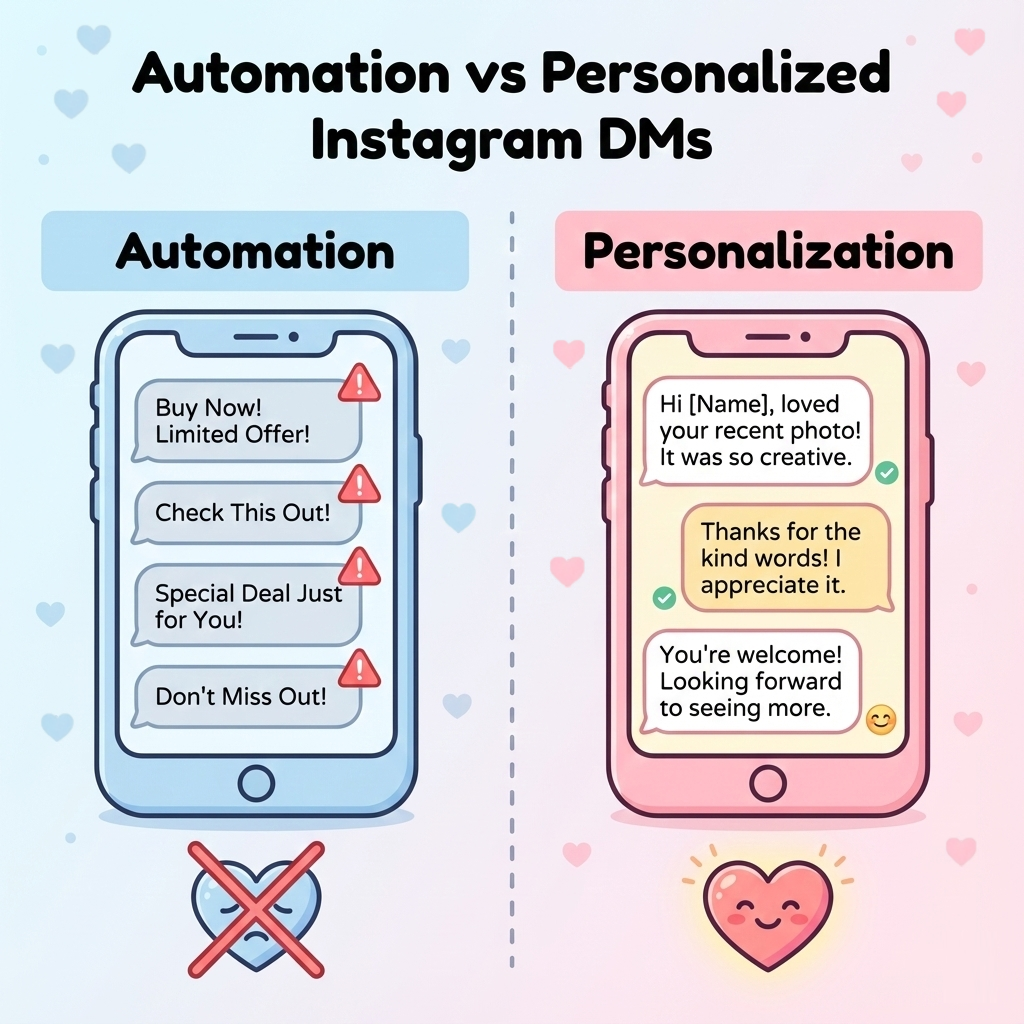 Comparison between automated and personalized Instagram DM marketing