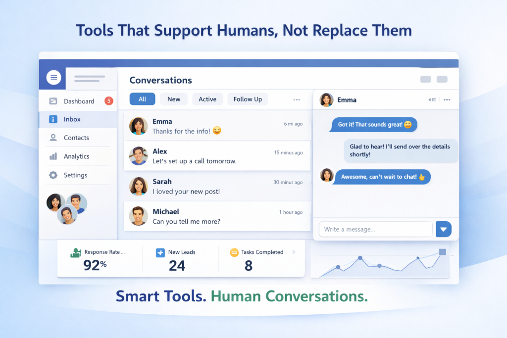 Instagram DM management tool supporting human conversations
