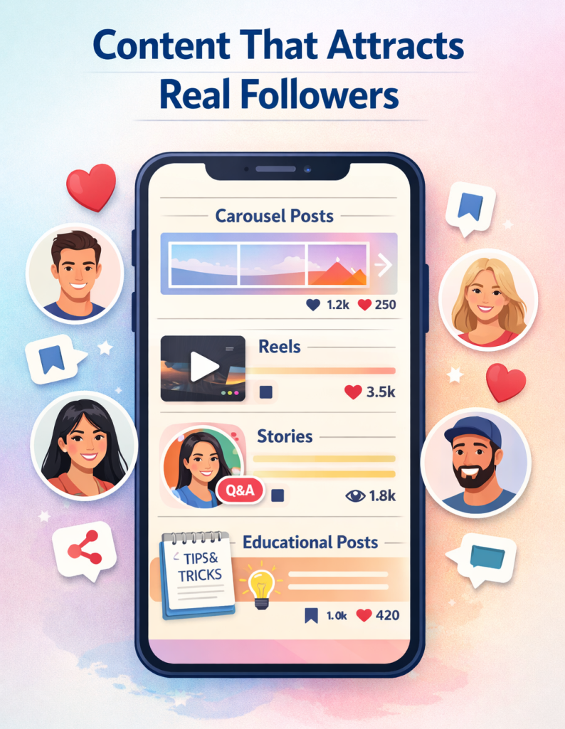 instagram content ideas for organic follower growth
