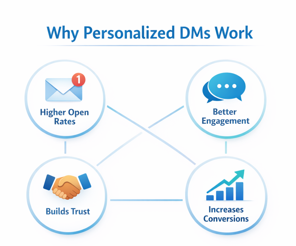 Benefits of personalized Instagram DMs increasing conversion rates