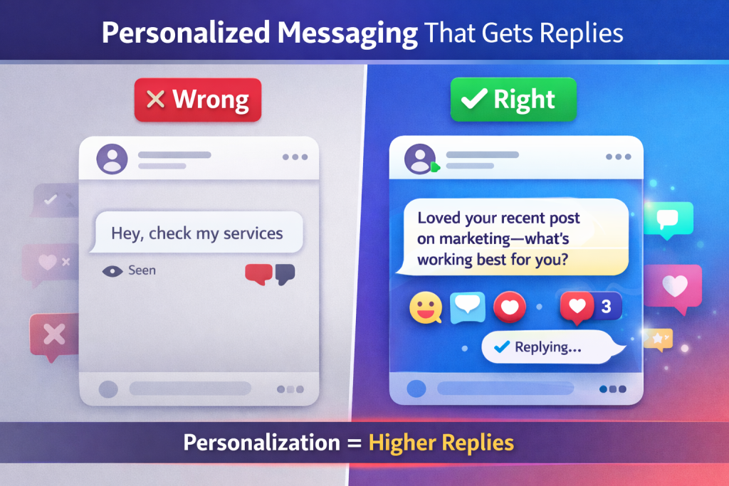 how to get more replies on instagram dms personalized vs generic message