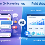 Instagram DM marketing vs paid ads comparison illustration