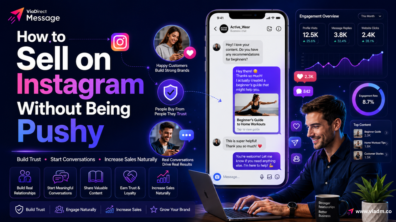How to sell on Instagram without being pushy using authentic Instagram DM marketing