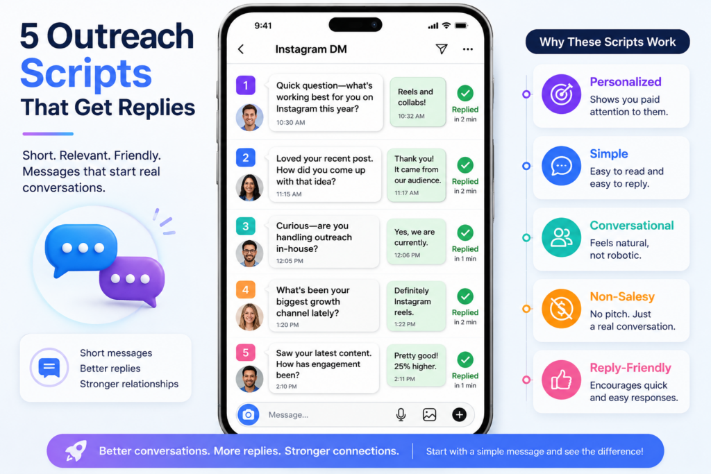 Examples of short outreach scripts that get replies in seconds