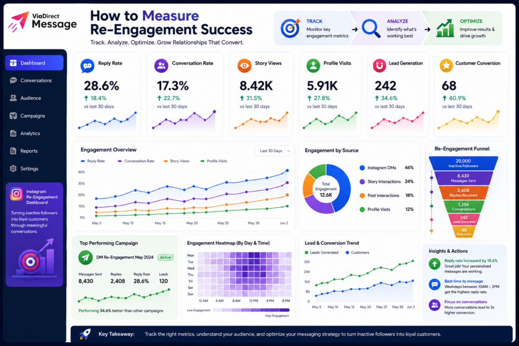 Instagram re-engagement analytics dashboard
