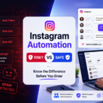 Is Instagram Automation Safe comparison between risky automation and safe manual Instagram messaging.
