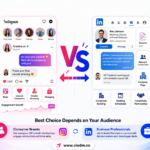 Instagram DM vs LinkedIn Outreach comparison infographic for business marketing